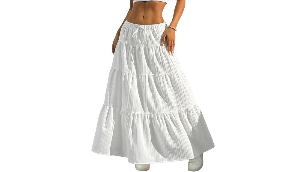 boho white maxi flared