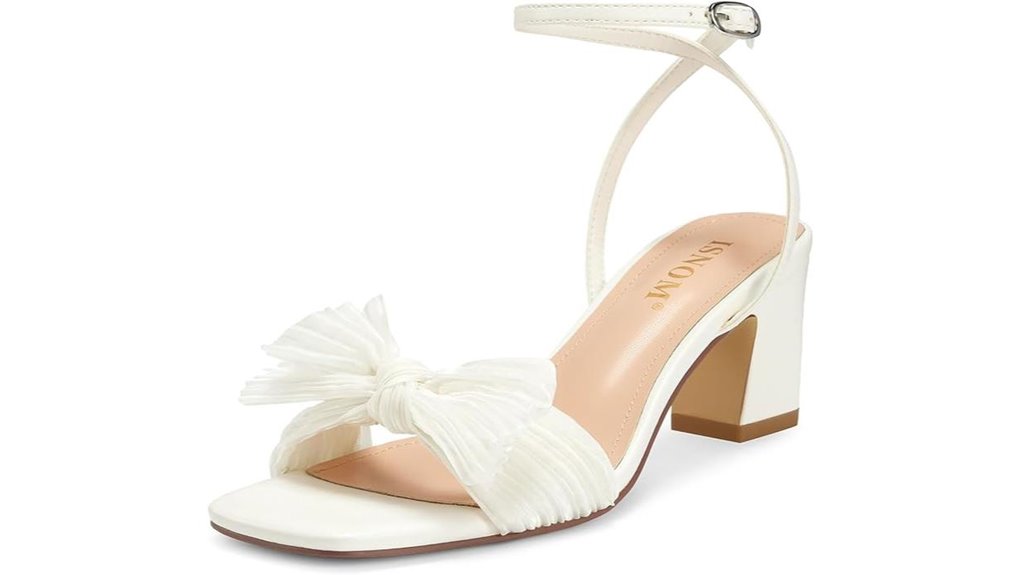 bowed ankle heeled sandals