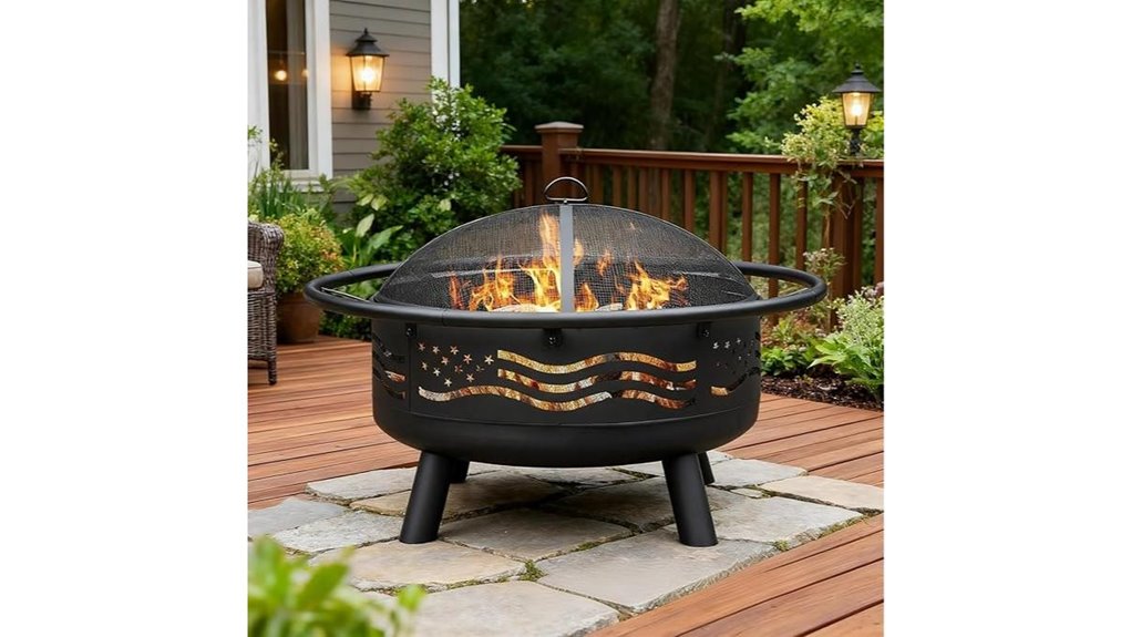 breezz 32inch flag firepit