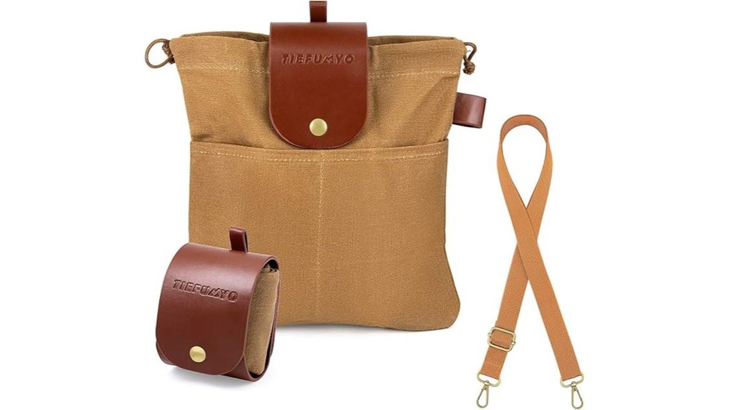 brown collapsible waxed canvas