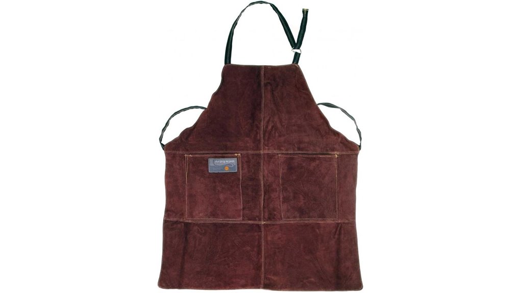 brown leather apron 27x30
