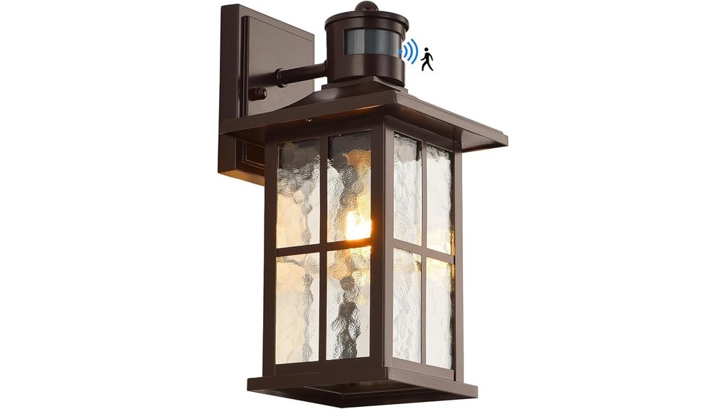 brown waterproof motion lantern