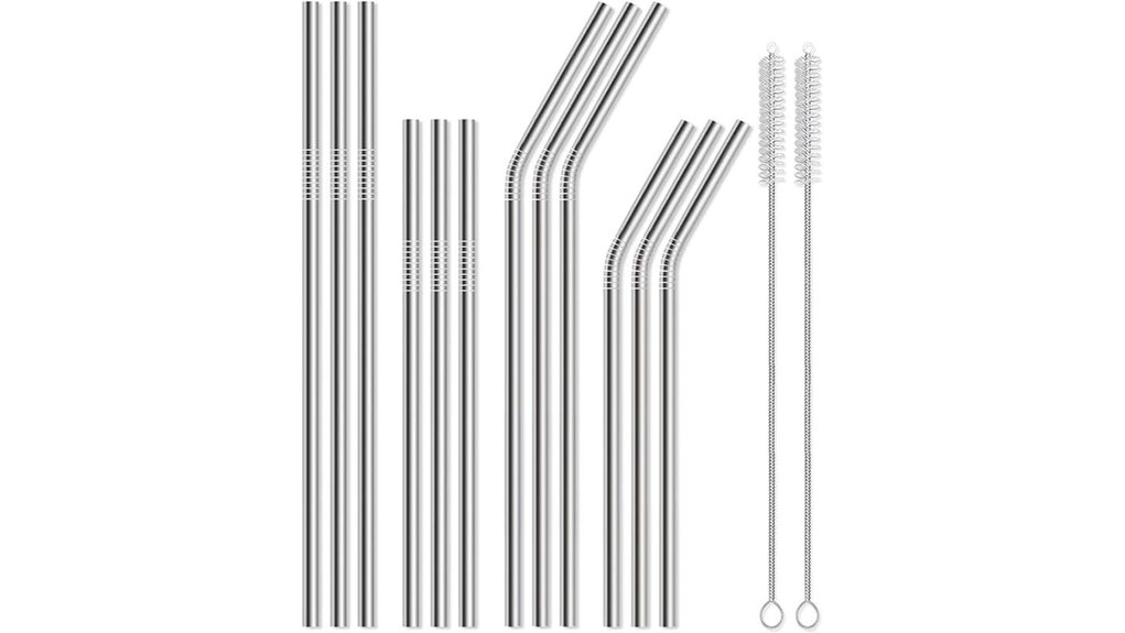 brush included 12 pack stainless straws