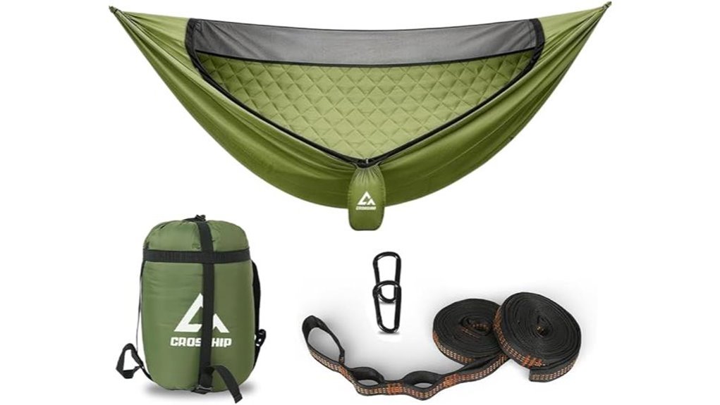 built in net quilt hammock