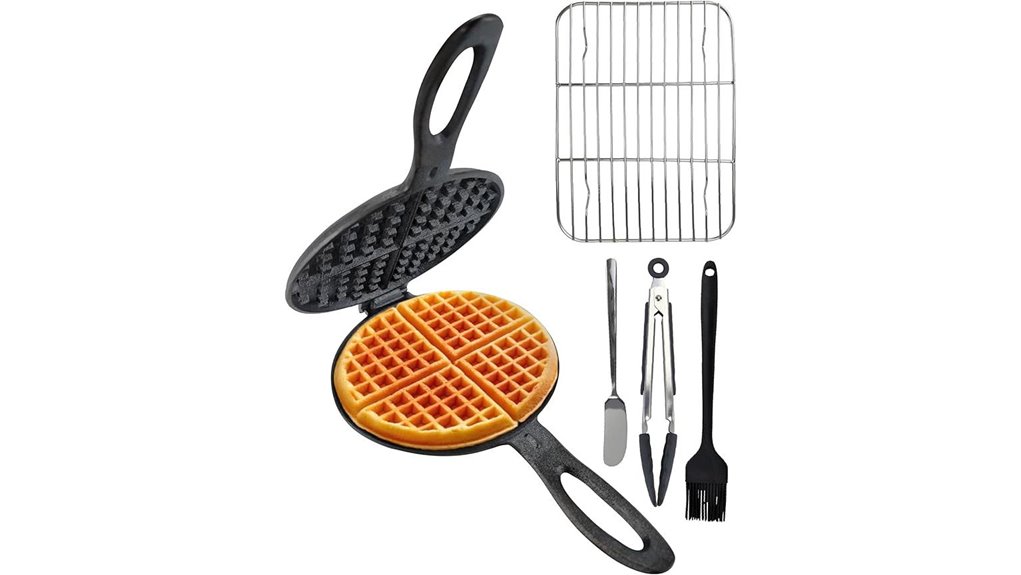 camping cast iron waffles