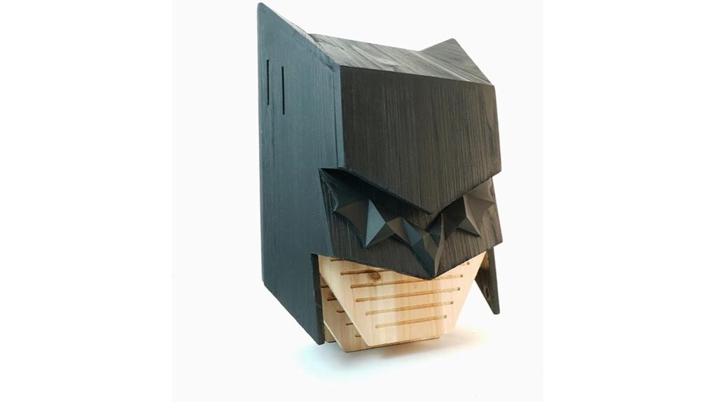 caped hero wooden bathouse