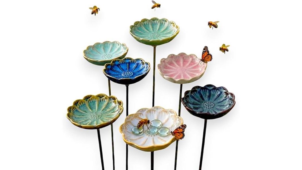 ceramic bee watering stake