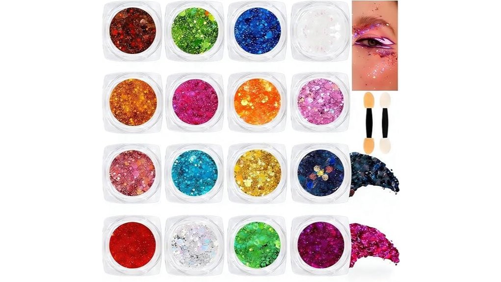 chunky 16 color glitter gel
