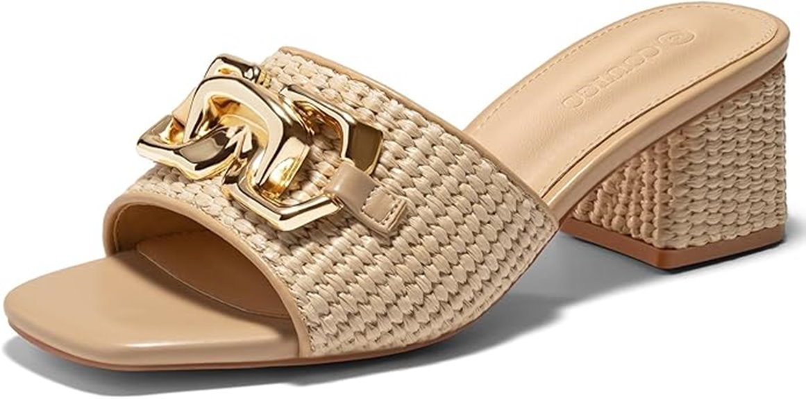chunky raffia block slides