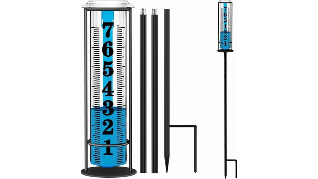 clear height adjustable rain gauge