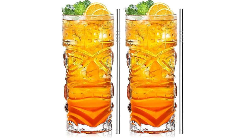 clear tiki 14oz glasses