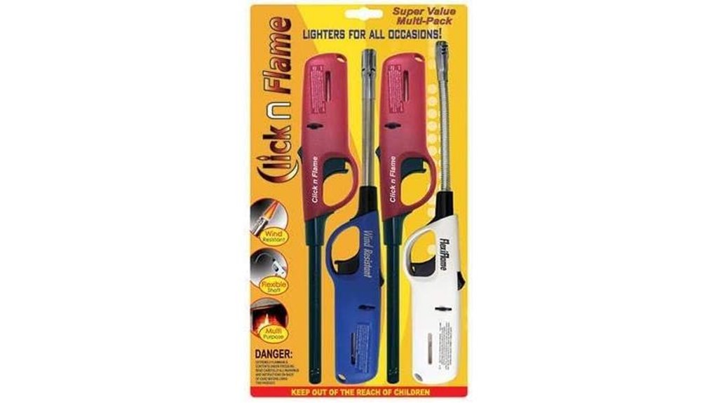 click flame 4 pack lighters