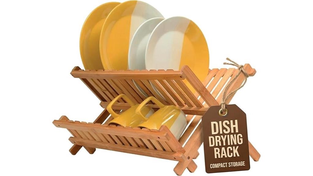 collapsible bamboo dish rack