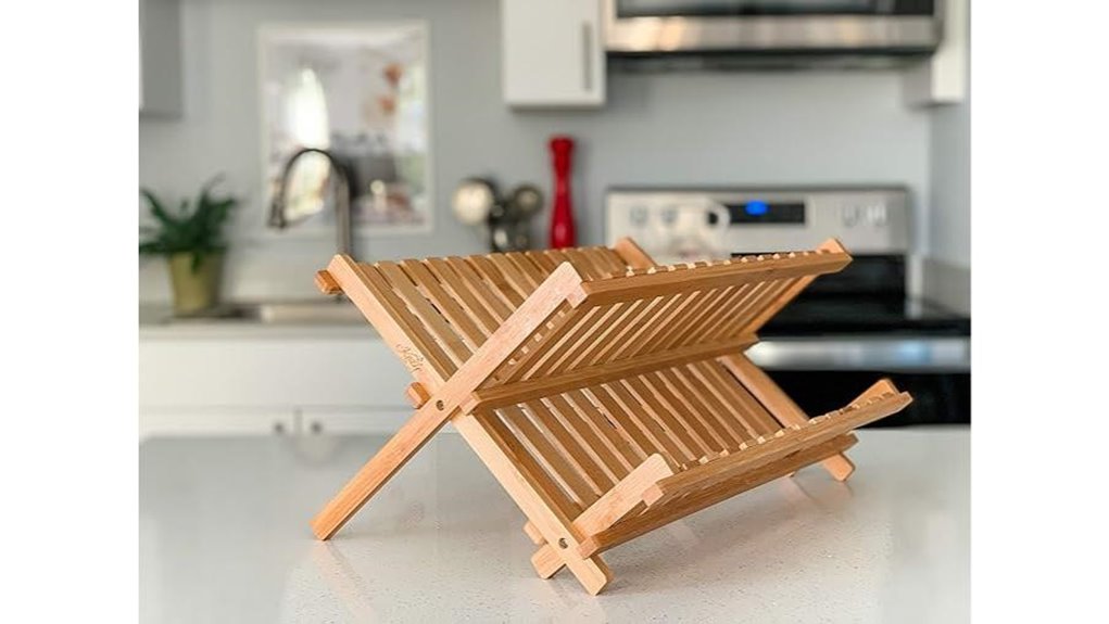 collapsible bamboo dish rack
