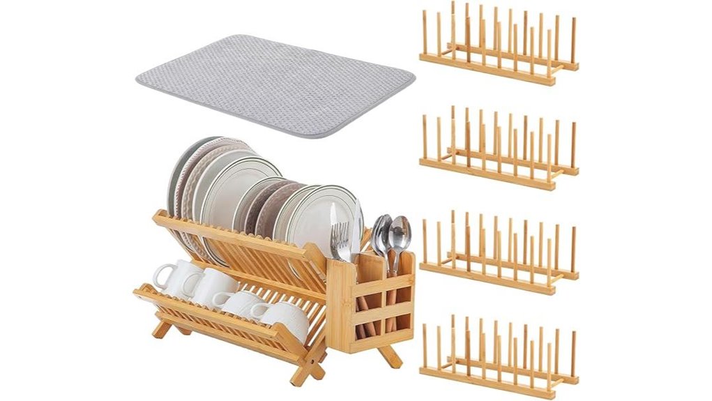 collapsible bamboo plate utensils