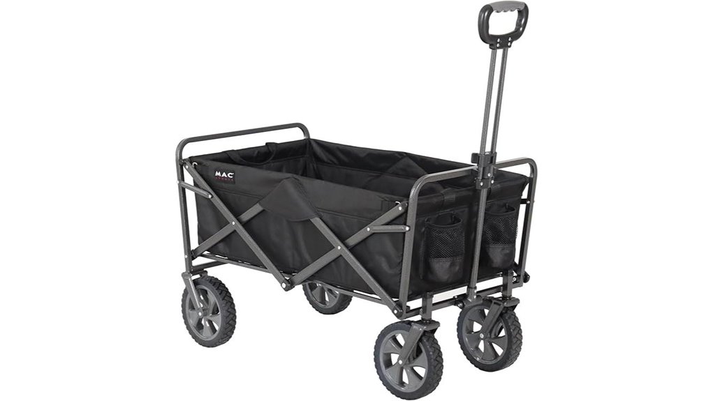 collapsible black outdoor wagon