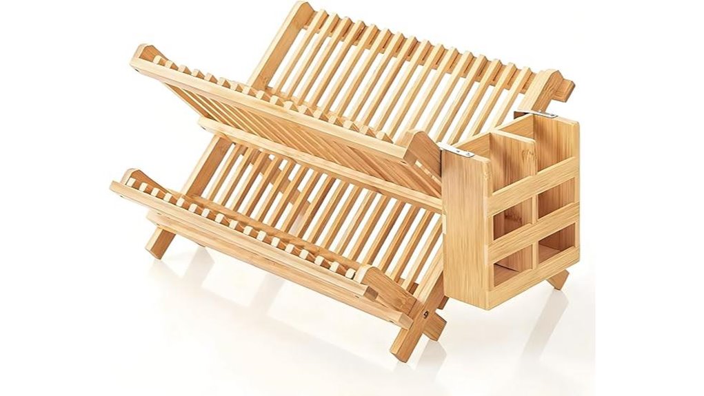 collapsible two tier dish rack