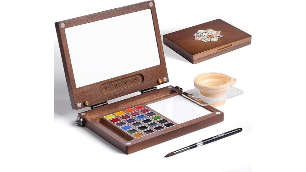 compact 24 color watercolor brush