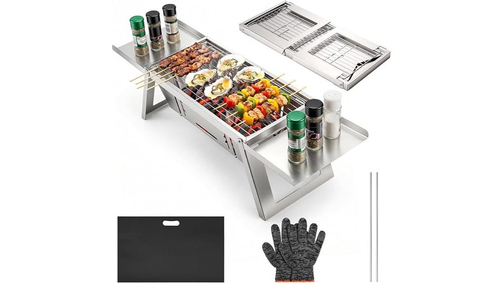 compact foldable charcoal grill