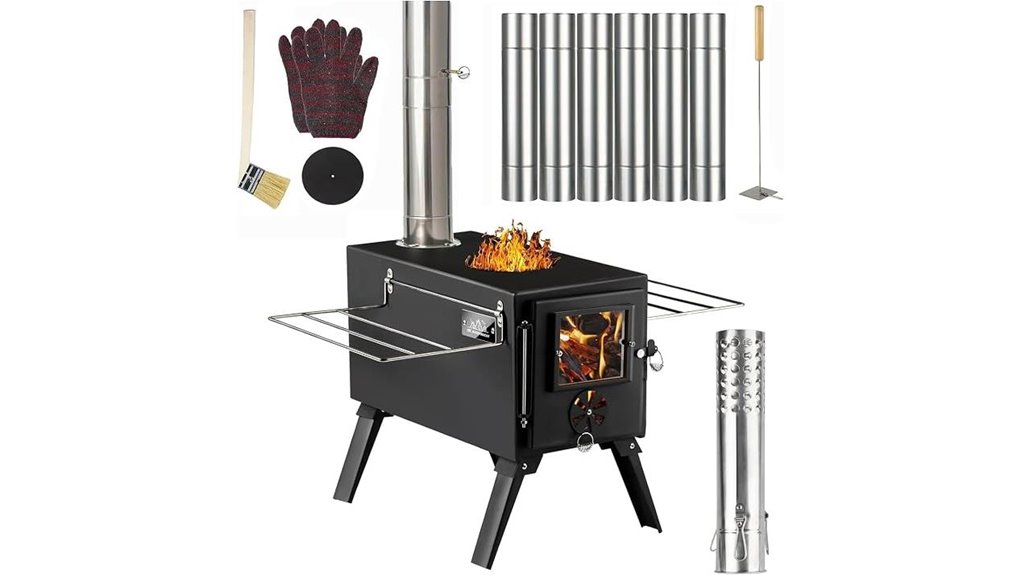 compact stainless seven chimney stove