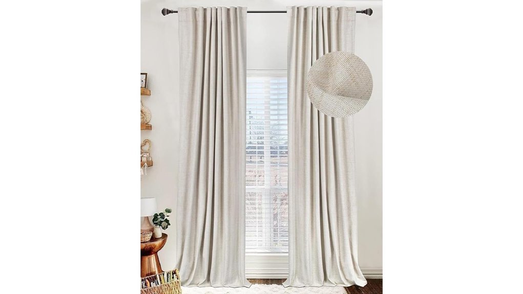 cream linen blackout curtains