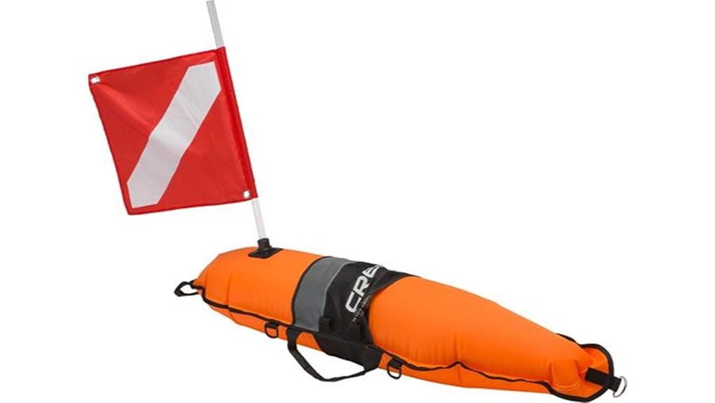 cressi orange inflatable flag