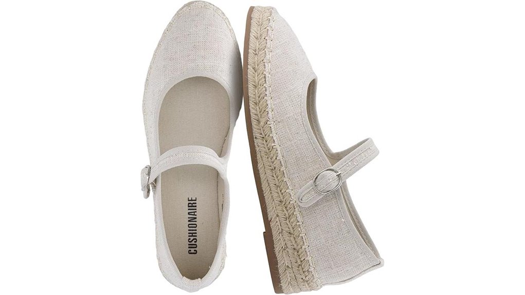 cushioned canvas mary jane espadrilles