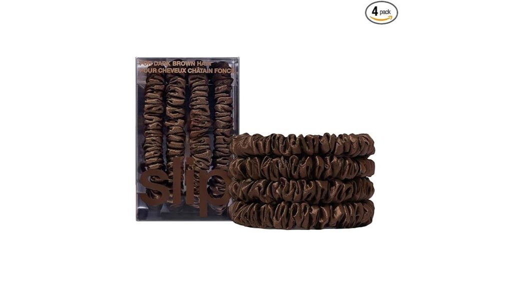 dark brown silk scrunchies