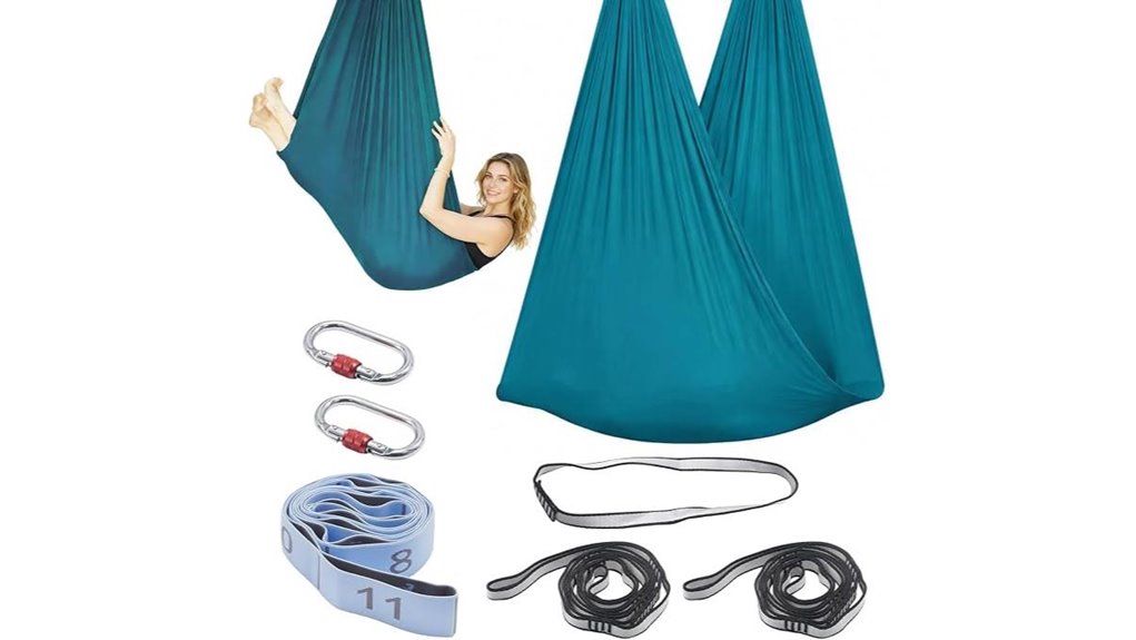 dark green aerial yoga