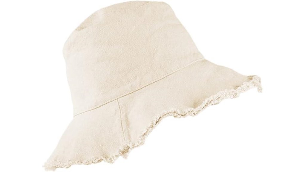 distressed wide brim cotton bucket
