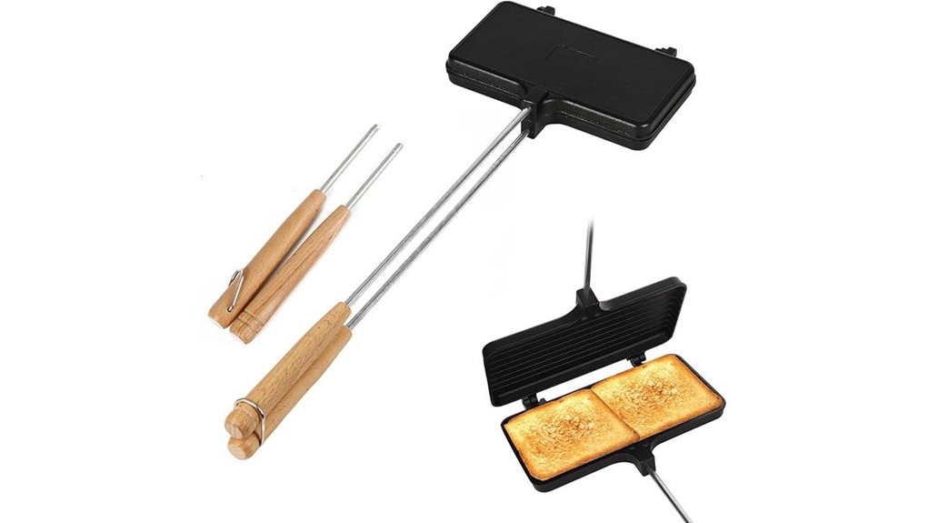 double non stick camping pie irons