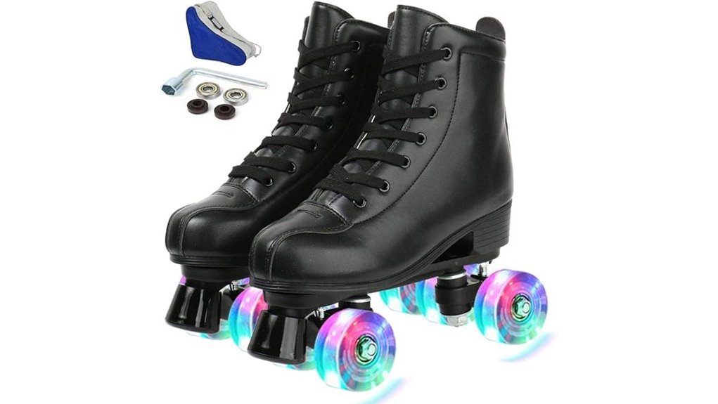 double row pu leather skates