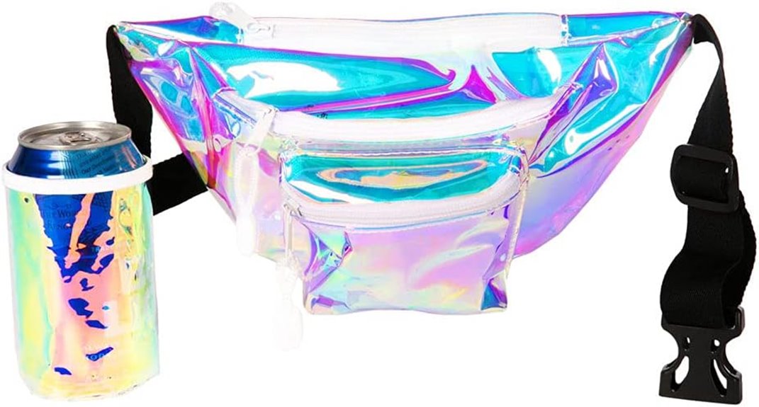 drink holding holographic fanny pack