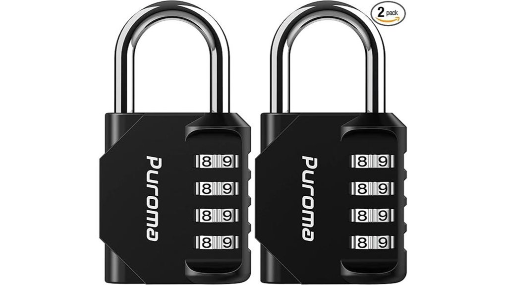 dual 4 digit padlock set