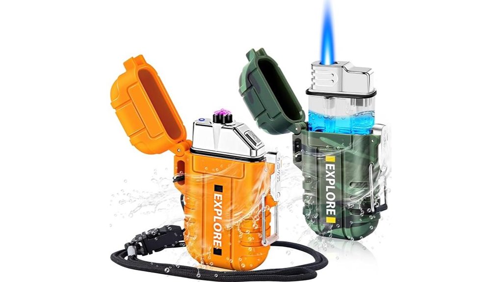 dual arc waterproof rechargeable torch