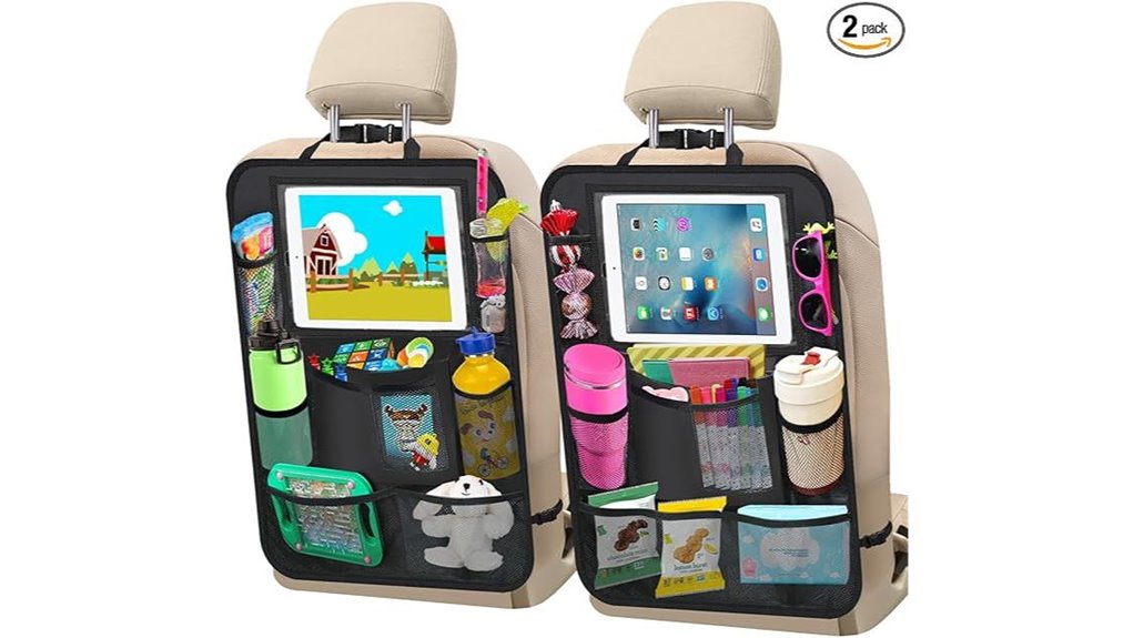 dual backseat tablet organizers