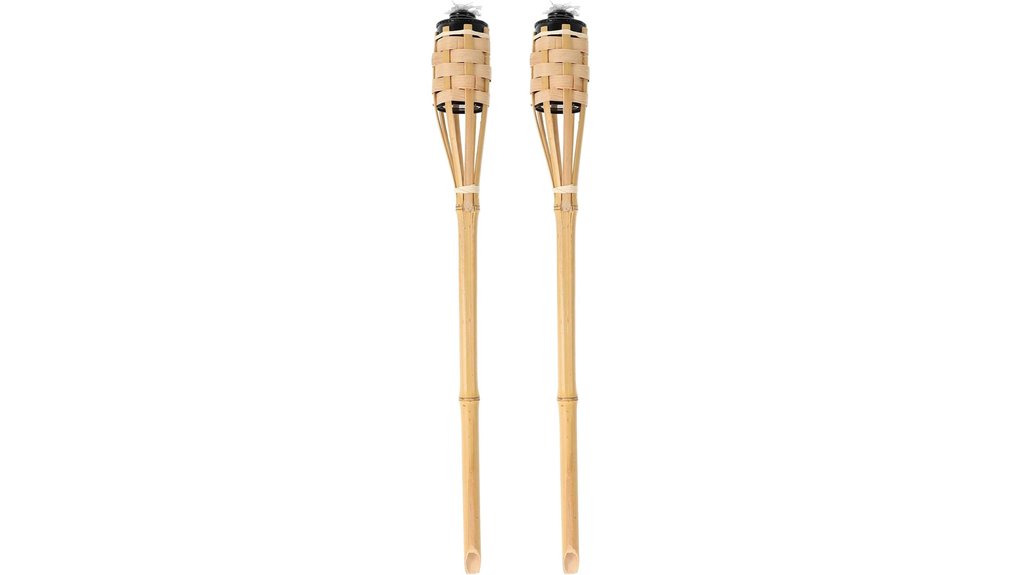 dual bamboo tiki torches