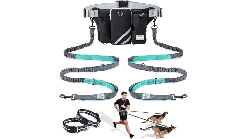 dual bungee hands free leash