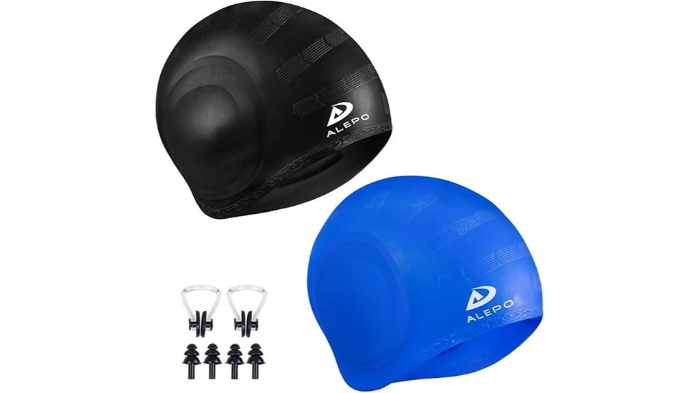 dual ear protecting swim caps