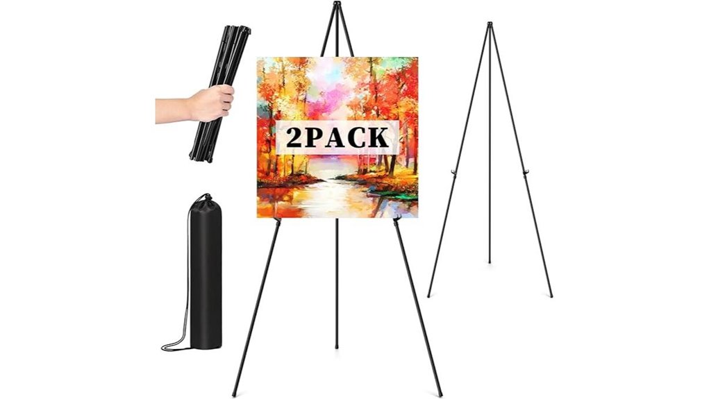 dual metal tripod easels