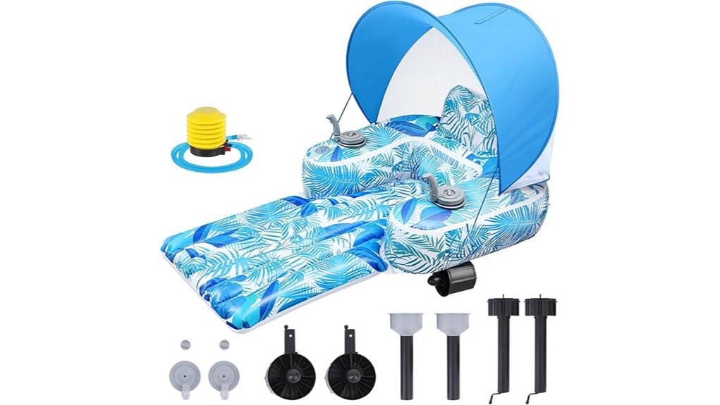dual motorized pool float canopy