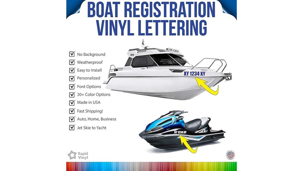 dual rapid vinyl boat numbers