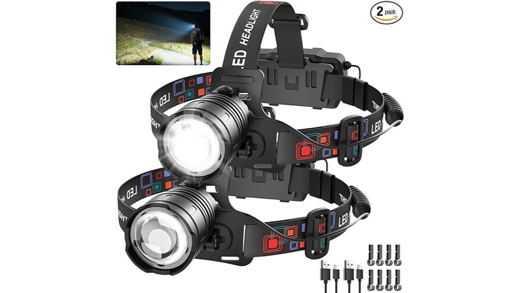 dual rechargeable rotatable headlamp