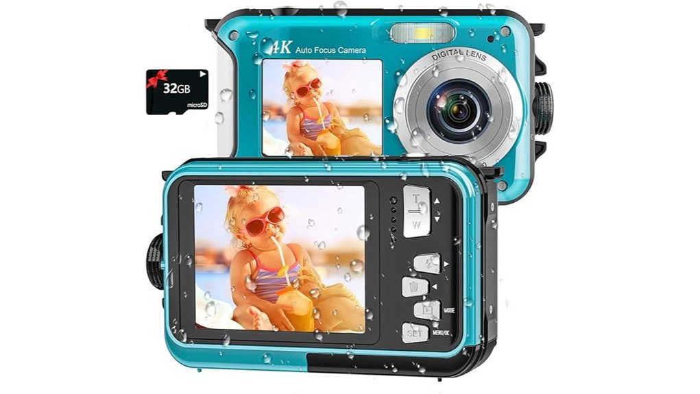 dual screen 4k waterproof camera
