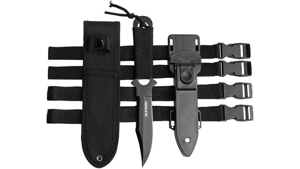 dual sheathed black dive knife