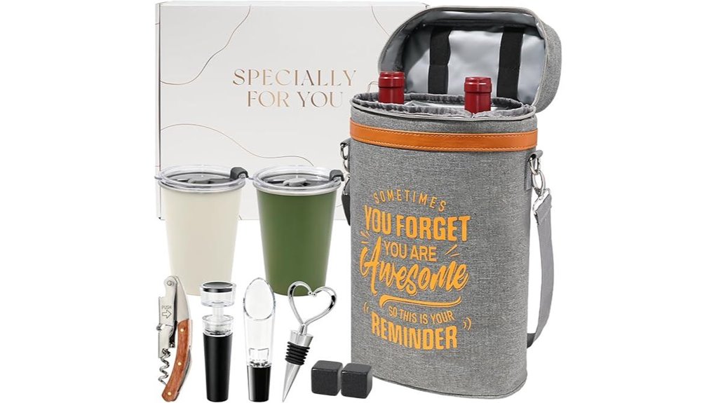 dual tumbler insulated wine cooler