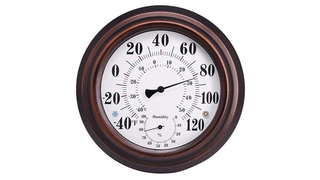 dual use 8 inch bronze thermometer