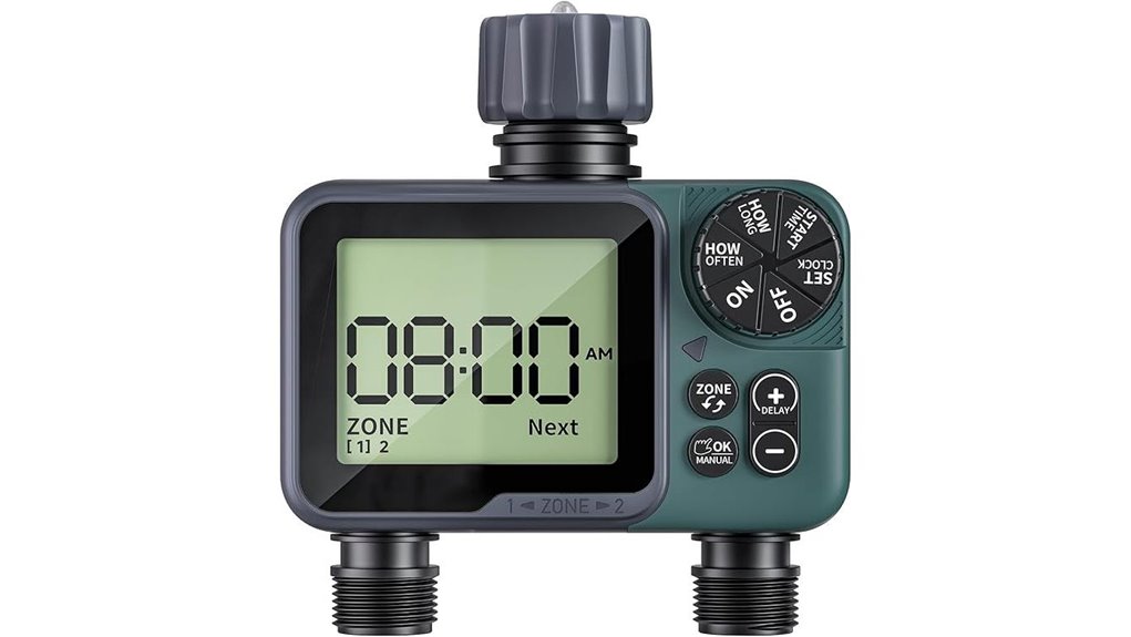 dual zone waterproof rain delay timer