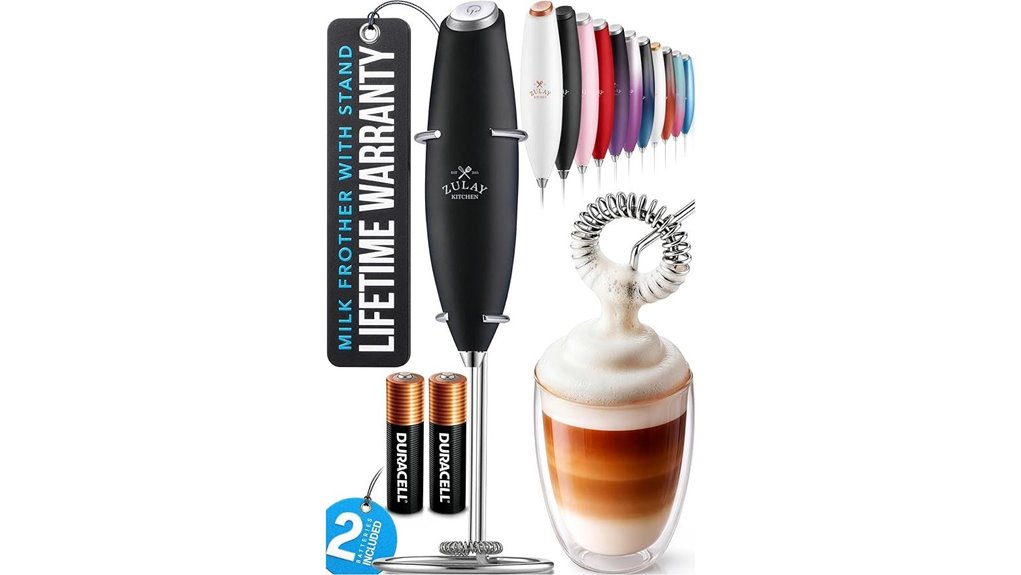 duracell powered zulay milk frother