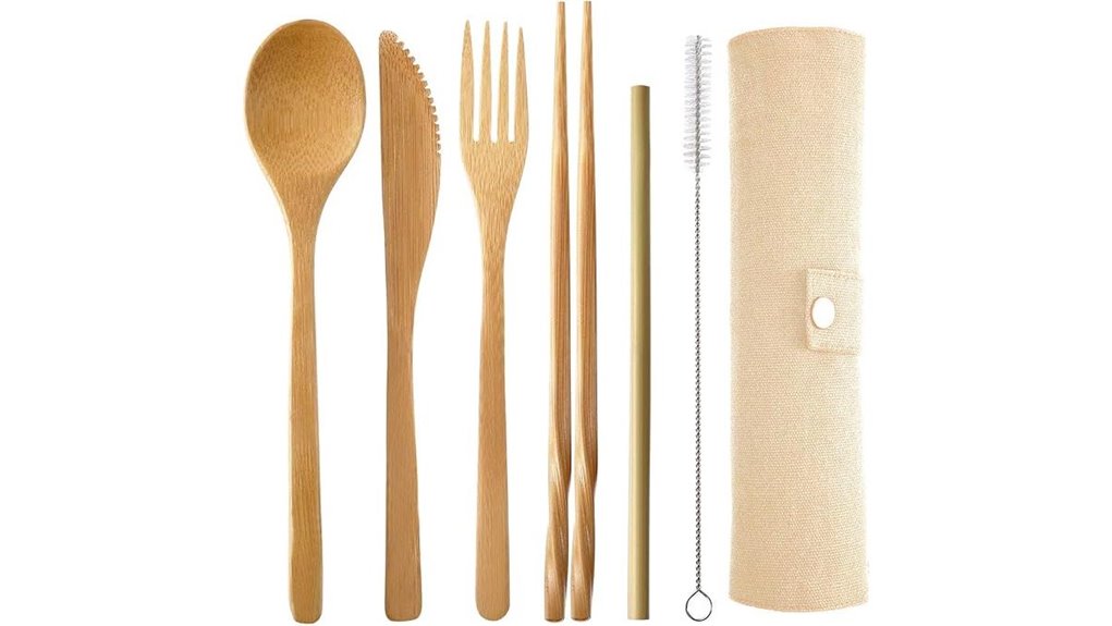 eco friendly bamboo travel cutlery